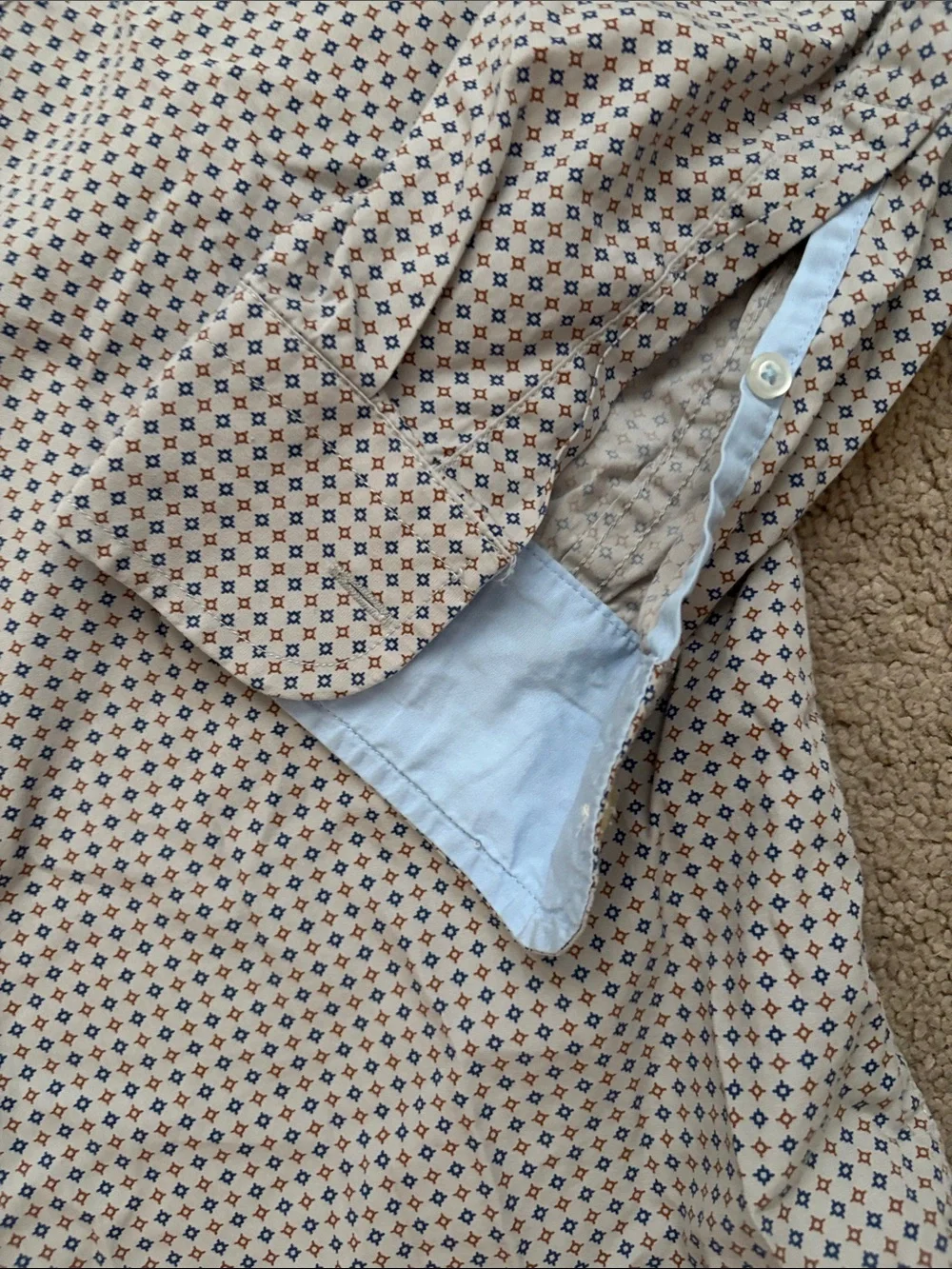 Banana Republic Men's Small-Print Gray Button-Down Shirt